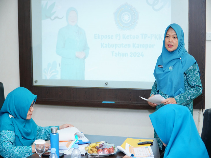 Terima Tim Monev PKK Riau, Ricana Djayanti Hambali Ekpose Seluruh Program Kerja TP PKK Kab. Kampar.