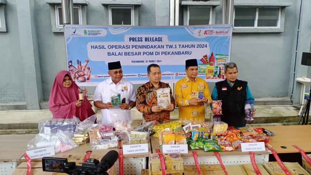 BPOM Pekanbaru Berhasil Mengamankan Kosmetik dan Makanan Ilegal Senilai Miliaran Rupiah